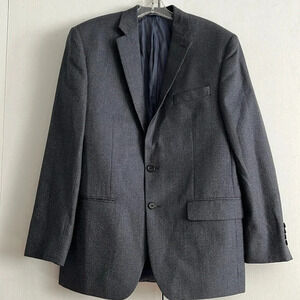 VTG Ralph Lauren 40R Silk Wool Blend Men’s Gray Houndstooth Blazer Sports Coat